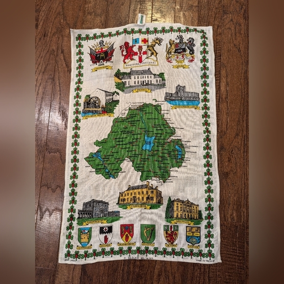 Vintage Ulster Irish Linen Tea Towel Wall Hanging Northern Ireland - Picture 1 of 7
